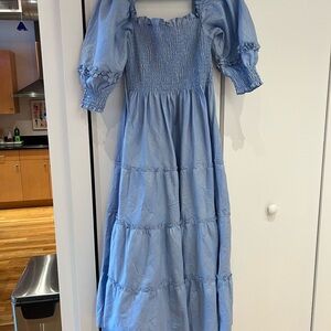 Hill House Shimmering Blue Smocked Dress